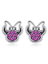 Carica l'immagine nel visualizzatore di Gallery, Shysnow 925 Argento bella Tiny mouse orecchini Natale regalo Stile Uno Viola - Ilgrandebazar