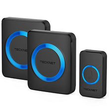 Carica l'immagine nel visualizzatore di Gallery, TECKNET Campanelli Wireless, Campanello 1 Trasmettitore + 2 Ricevitori, Nero