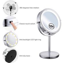 Carica l'immagine nel visualizzatore di Gallery, Meowoo Specchio Trucco Cosmetico Con Piedistallo specchio Argento,1 Pc