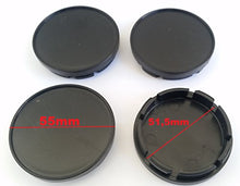 Carica l'immagine nel visualizzatore di Gallery, Set di 4 pezzi coprimozzo per mozzi da 55 mm, colore nero, copricerchi - Ilgrandebazar