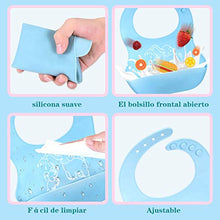 Carica l'immagine nel visualizzatore di Gallery, Bavaglino Silicone, Silicone con Tasca, EJNOY 2pz Bavaglini...