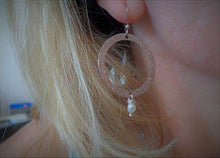Carica l'immagine nel visualizzatore di Gallery, ♥ PERLA D'ACQUA DOLCE IN ANELLO GLITTER ♥ orecchini grandi e leggeri