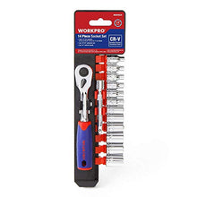 Carica l'immagine nel visualizzatore di Gallery, WORKPRO Chiavi a Bussola 1/4’’ Set 14 Pezzi Cricchetto con Sgancio Rapido in...
