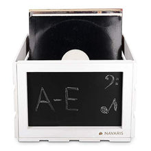 Carica l'immagine nel visualizzatore di Gallery, Navaris Cassetta dischi vinile in legno - Cassa porta vinili 66 Bianco - Ilgrandebazar