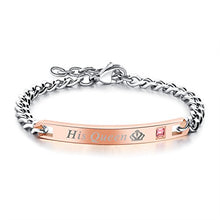 Carica l'immagine nel visualizzatore di Gallery, Keybella Coppia Bracciali Braccialetto Lui &amp; Lei, His Kingqueen-nerogold - Ilgrandebazar