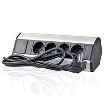 Carica l'immagine nel visualizzatore di Gallery, Premium presa angolare 4 X Schuko in alluminio per cucina, ufficio, mobili....