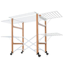 Carica l'immagine nel visualizzatore di Gallery, Foppapedretti Gulliver Stendibiancheria Pieghevole, Bianco / Marrone (Noce) - Ilgrandebazar
