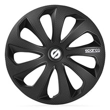 Carica l'immagine nel visualizzatore di Gallery, Sparco SPC1574BKC Set copricerchi Sicilia, 15, nero/carbone - Ilgrandebazar
