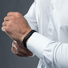 Carica l'immagine nel visualizzatore di Gallery, SERASAR | Bracciale in Pelle Premium per Uomo Nero |Serratura - Ilgrandebazar