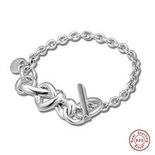 Carica l'immagine nel visualizzatore di Gallery, MOCCI 2019 - Braccialetto da donna con cuore annodato in argento 925, 18 cm - Ilgrandebazar
