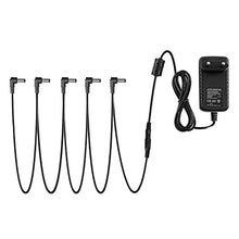 Carica l'immagine nel visualizzatore di Gallery, Donner Adattatore 9V DC 1A Alimentatore per i Pedali Cavo a 5 Vie 1