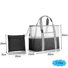 Carica l'immagine nel visualizzatore di Gallery, YOOFAN Borsa da Spiaggia-Borsa Grande a Rete Spiaggia - M, Grigio
