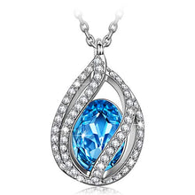 Carica l'immagine nel visualizzatore di Gallery, Kami Idea Collana, Chiaro di Luna, Placcato in Platino, Cristallo Blu Collana - Ilgrandebazar