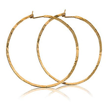 Carica l'immagine nel visualizzatore di Gallery, Orecchini a cerchio martellati 14k oro riempito a grandi...