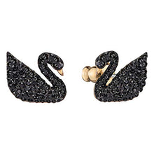 Carica l'immagine nel visualizzatore di Gallery, Swarovski Orecchini Jacket Iconic Swan, Cristallo Nero, Placcati Nella... - Ilgrandebazar