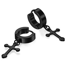 Carica l'immagine nel visualizzatore di Gallery, JewelryWe Orecchini da Uomo Donna con Ciondolo di Croce Multicolori (con Nero - Ilgrandebazar