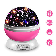 Carica l'immagine nel visualizzatore di Gallery, Moredig - Lampada Proiettore Stelle Bambini, Luce Notturna Bambini con 8 Rosa