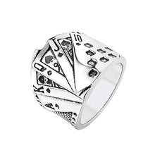 Carica l'immagine nel visualizzatore di Gallery, PAMTIER Carte da Poker Anello Uomo Acciaio Inossidabile Argento - Ilgrandebazar