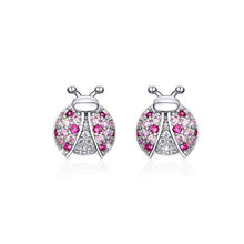 Carica l'immagine nel visualizzatore di Gallery, Orecchini a perno a forma di coccinella, in argento Sterling, per ragazze e...