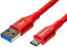 Carica l'immagine nel visualizzatore di Gallery, AmazonBasics - Cavo da USB C a di tipo A 3.1 gen 2, in nylon 0,9 m, Rosso - Ilgrandebazar