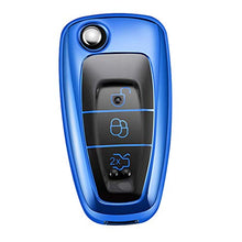 Carica l'immagine nel visualizzatore di Gallery, Cover protettiva per chiave in TPU con 3 pulsanti, compatibile Ford Blu