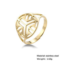 Carica l'immagine nel visualizzatore di Gallery, cooltime Anello da Donna in Acciaio Inox Trinity Hollow out Lady Oro - Ilgrandebazar