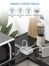 Carica l'immagine nel visualizzatore di Gallery, TESSAN Ciabatta Multipresa con USB, Multipresa Elettrica con 4 Schuko e 4 Bivalenti 10A/16A, Ciabatta Multipresa con 3 USB e Interruttore Bipolare, Multipresa con Cavo 2M e Spina 16A, 3680W