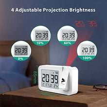 Carica l'immagine nel visualizzatore di Gallery, Hosome Sveglia con Proiettore, Alarm Clock Digitale Temperatura Bianco - Ilgrandebazar