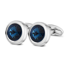 Carica l'immagine nel visualizzatore di Gallery, MERIT OCEAN Uomo Stile Elegante Cuff Link Super Brillante Cristallo Blu - Ilgrandebazar