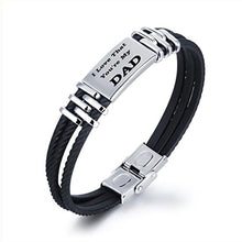 Carica l'immagine nel visualizzatore di Gallery, Gkmamrg Padre Tags Regalo da Uomo, Bracciale con Dad Silicone Bracciali 21cm