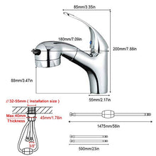 Carica l'immagine nel visualizzatore di Gallery, GAVAER Rubinetto Bagno Lavabo con Doccetta Estraibile e Spruzzatore a Doppia...