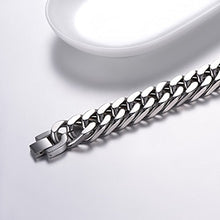 Carica l'immagine nel visualizzatore di Gallery, PROSTEEL Bracciale Uomo a Catena Cubana Grossa Robusta, Argento - 17 Mm - Ilgrandebazar