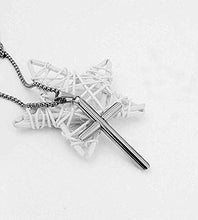 Carica l'immagine nel visualizzatore di Gallery, Collana con ciondolo a forma di croce in oro bianco, unisex, solida... - Ilgrandebazar
