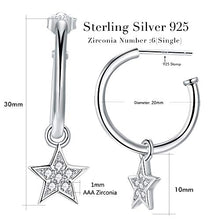 Carica l'immagine nel visualizzatore di Gallery, Lydreewam Orecchini Cerchio Donna Argento Sterling 925 Stella/Luna Stella - Ilgrandebazar