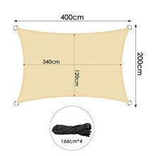Carica l'immagine nel visualizzatore di Gallery, MVPower Tenda a Vela 2x4m Rettangolo, Parasole Esterno, Telo da