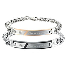 Carica l'immagine nel visualizzatore di Gallery, Cupimatch Coppia Lovers Braccialetto Bracciale Acciaio Inox Mosaico zircone... - Ilgrandebazar
