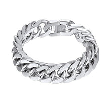Carica l'immagine nel visualizzatore di Gallery, PROSTEEL Bracciale Uomo a Catena Cubana Grossa Robusta, Argento - 17 Mm - Ilgrandebazar