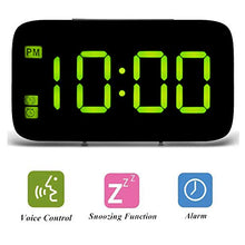 Carica l'immagine nel visualizzatore di Gallery, ALLOMN Sveglia Digitale, Controllo Vocale Orologio da Viaggio Verde - Ilgrandebazar