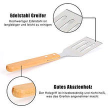 Carica l'immagine nel visualizzatore di Gallery, EKKONG 4 Pezzi Set Utensili Barbecue, Accessori Barbecue in Acciaio 4pcs