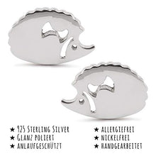 Carica l'immagine nel visualizzatore di Gallery, Monkimau Orecchini da ragazza a forma di riccio, in argento Sterling 925...