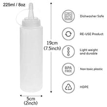 Carica l'immagine nel visualizzatore di Gallery, Bottiglia Squeeze di Plastica, 8pcs 8oz per con Tappi,...