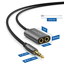 Carica l'immagine nel visualizzatore di Gallery, deleyCON 1x Jack da 3,5mm Audio Splitter Adattatore AUX per Cavo...