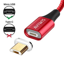 Carica l'immagine nel visualizzatore di Gallery, AVIWIS Magnetico Cavo Micro USB, [2Pezzi 1M] Nylon Connettore USB - Ilgrandebazar