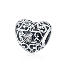 Carica l'immagine nel visualizzatore di Gallery, HMILYDYK, charm a forma di cuore in argento sterling con cristalli Swarovski... - Ilgrandebazar