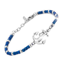 Carica l'immagine nel visualizzatore di Gallery, SAGA GIOIELLI BRACCIALE UOMO ANCORA ACCIAIO (BLU)