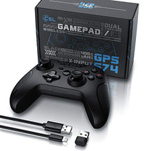 Carica l'immagine nel visualizzatore di Gallery, CSL - Gamepad wireless per PC - Design Xbox - USB dongle da 2,4 Ghz - Stick...