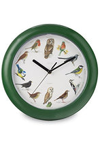 Carica l'immagine nel visualizzatore di Gallery, Zeon Tech Orologio da parete Canto degli uccelli, verde, 24 x 24 x 1 cm