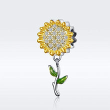Carica l'immagine nel visualizzatore di Gallery, Ciondolo a forma di girasole, in argento Sterling 925, smaltato, per... - Ilgrandebazar