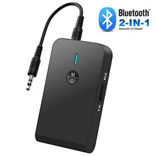 Carica l'immagine nel visualizzatore di Gallery, Trasmettitore Ricevitore Bluetooth 5.0, 2 in 1 Adattatore Nero
