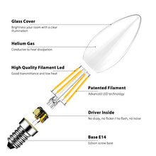 Carica l'immagine nel visualizzatore di Gallery, Lampadine di Filamento a LED E14 – 6,5 W C35 6.5W 2700K-6 Pezzi